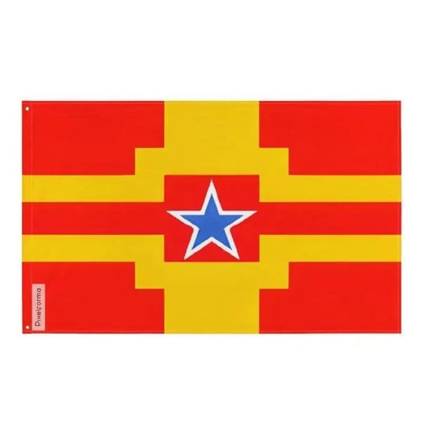 Langley Flagga – 120 x 180 cm – Hållbar Polyester – 2 Metallöglor – Inomhus / Utomhus – Pixelforma