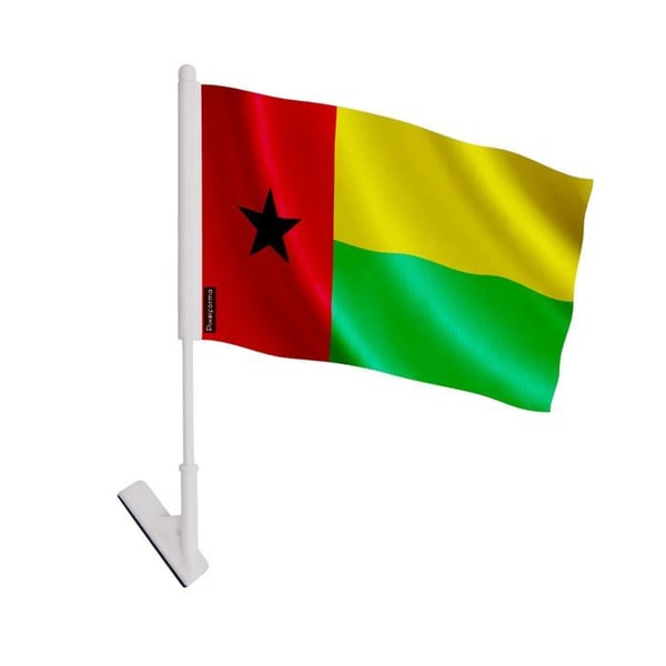 Klebande flagga Guinea-Bissau – 14 x 21 cm – Mjuk polyester – Enkelt att klistra – 1 styck – Pixelforma