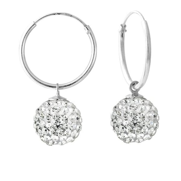 Dinglar örhängen - LOVA LOLA VAN DER KEEN - 925 Sterling Silver - Vita Kristaller - Kreoler
