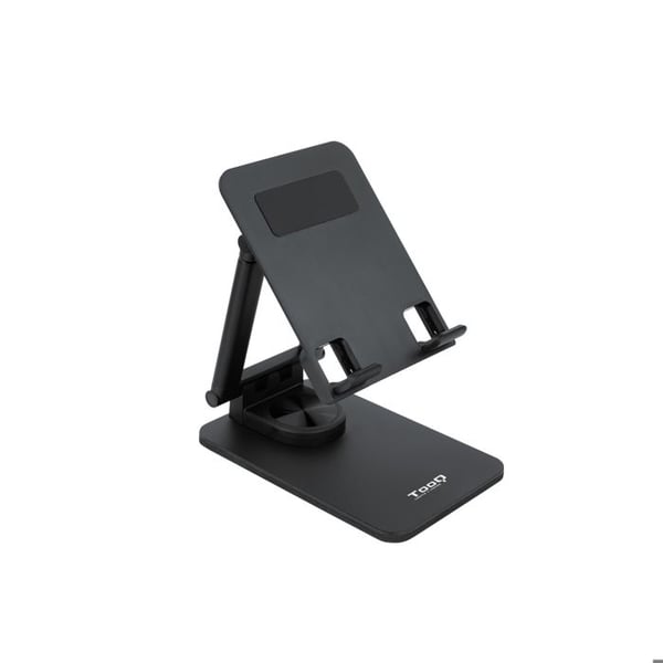 TOOQ PH-Hermes-Halley - Justerbar hållare för mobiltelefon eller surfplatta upp till 12,9", hopfällbar, 360° rotation, svart