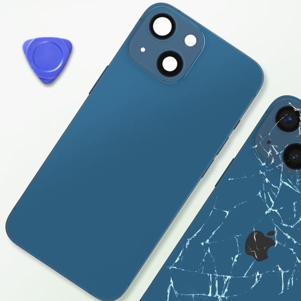 Chassi iPhone 13 Mini - AVIZAR - Bakpanel för ersättning - Blå - 100 g - Hög kvalitet