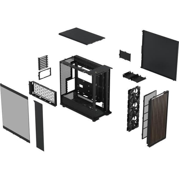 PC-fodral - FRACTAL DESIGN - North XL Charcoal Black TG Dark - FD-C-NOR1X-02 - E-ATX - Elegant design av trä och legeringar
