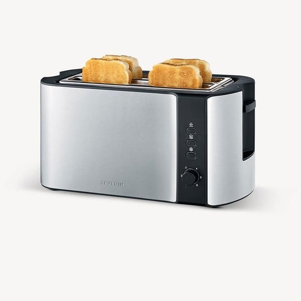 Brödrost - SEVERIN - 2590 - 2 fack - 1400W - borstat rostfritt stål/svart