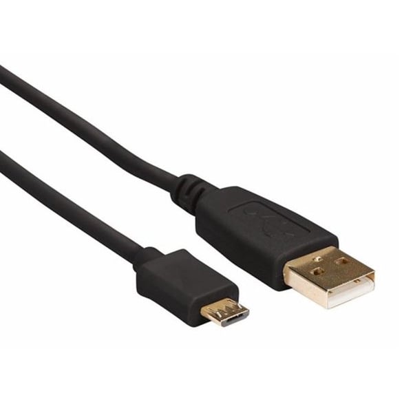 HQ-Power USB 2.0 EN PLUG TILL MICRO USB-PLUGG / KOPPAR / BASIC / 0,75 m / GULD / M-M