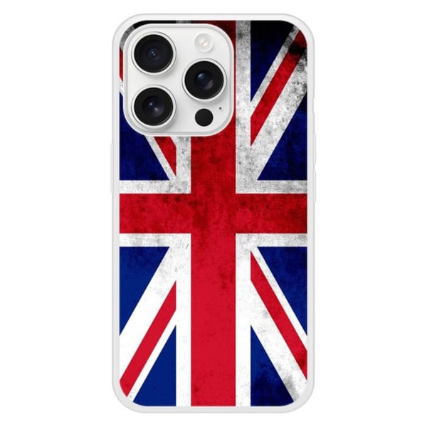 Förtjockad silikonfodral med tryck kompatibel med Apple iPhone 16 Pro England flagga
