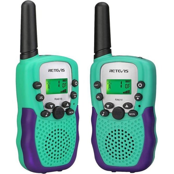 Retevis RA618 Talkie Walkie Barn, Presentleksaker för 3-12 År, 8 Kanaler VOX Lampa, Påskpresenter till barn (Grön)
