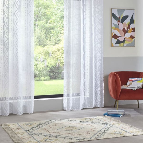 Jacquard skir "Sama" siktning 140 x 240 cm Atmosphera - Vit