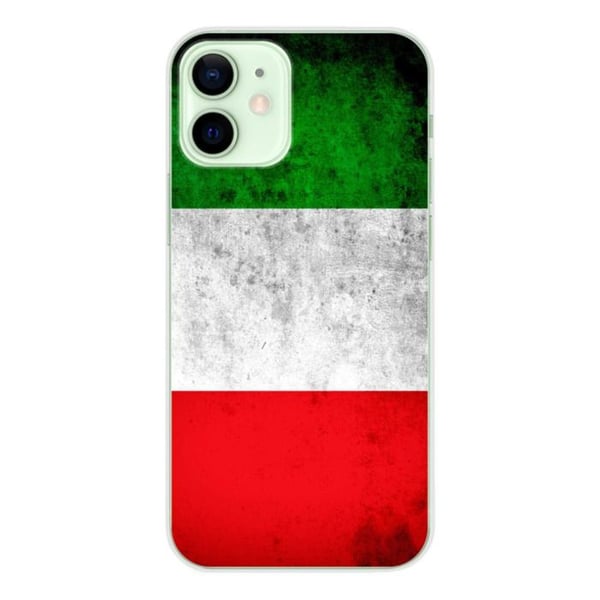 1001Coques - Silikonfodral kompatibelt med Apple iPhone 12 Mini - Mönster italienska flaggan - Originaldesign tryckt i Frankrike
