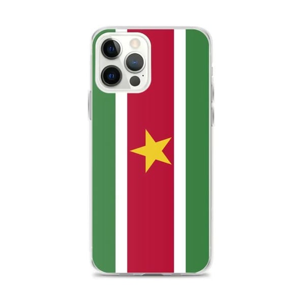 Telefonfodral – Surinamflagga – Kompatibel med iPhone 12 Pro Max – Mjuk fodral – Slittålig och stötbeständig - Silikon - Pixelforma