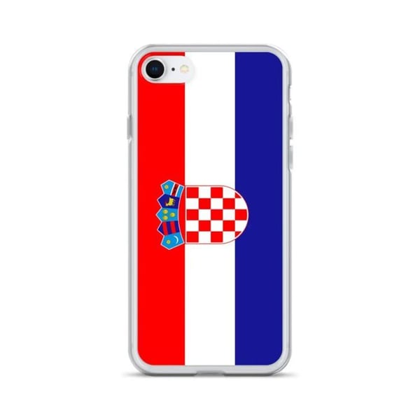 Mobilskal – Kroatiska flaggan – Kompatibel med iPhone 8 Plus – Mjuk fodral – Slitstark och stöttålig - Silikon - Pixelforma