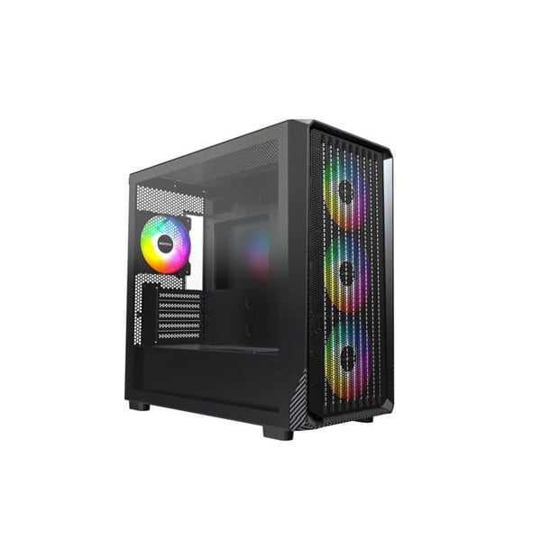 PC-chassi Micro ATX - Montech - X5M - ARGB-fläktar - Glasspanel - Kolfiber