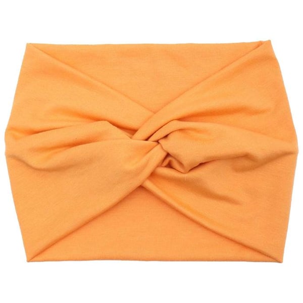 Elegant Enfärgad Orange Mjuk Bomullshårband