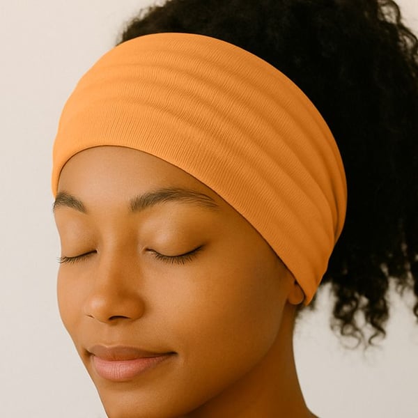 Elegant Enfärgad Orange Mjuk Bomullshårband