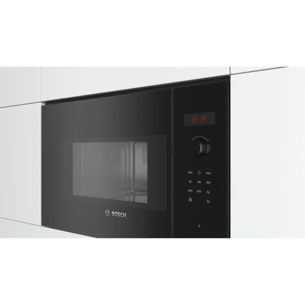 Enkel inbyggd mikrovågsugn -BOSCH SER4 - BFL523MB1F - Svart - 7 automatiska program - 38,2 x 59,4 x 31,7 cm