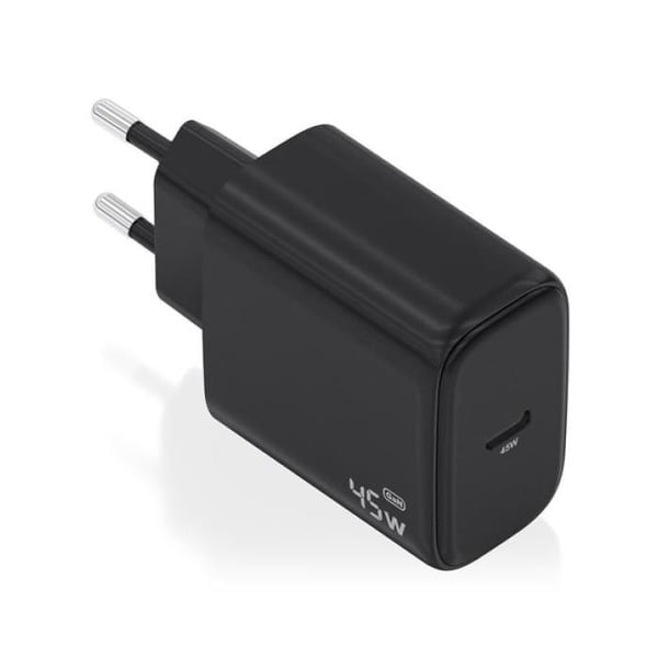 Väggladdare GaN Aisens A110-0970- 1xUSB Typ-C- 45W- Svart