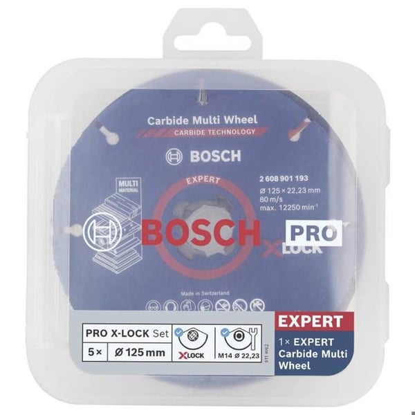 Box med X-LOCK-skivor - BOSCH - 2608619374 - 125 mm - Snabbt byte - Kornkompatibel
