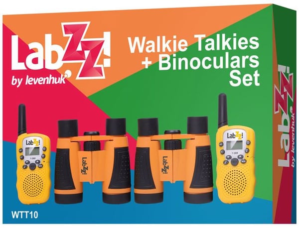 Kit pratkärna och Levenhuk LabZZ WTT10 kikare (orange)