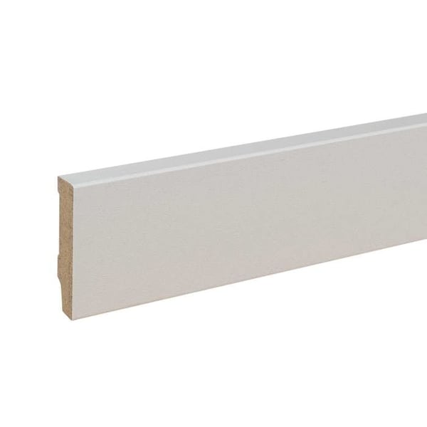 PROVISTON MDF-sockel 13 x 58 x 2400 mm kräm för att limma, klippa, skruva &amp; spikbelagd MDF-kärna 12 meter | 5 stycken