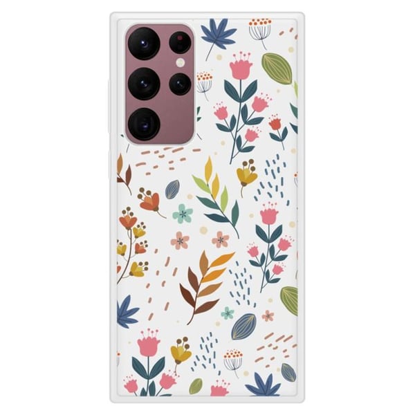 Silicone-fodral med förstärkt tryck kompatibel med Samsung Galaxy S22 Ultra Färgglada blommor