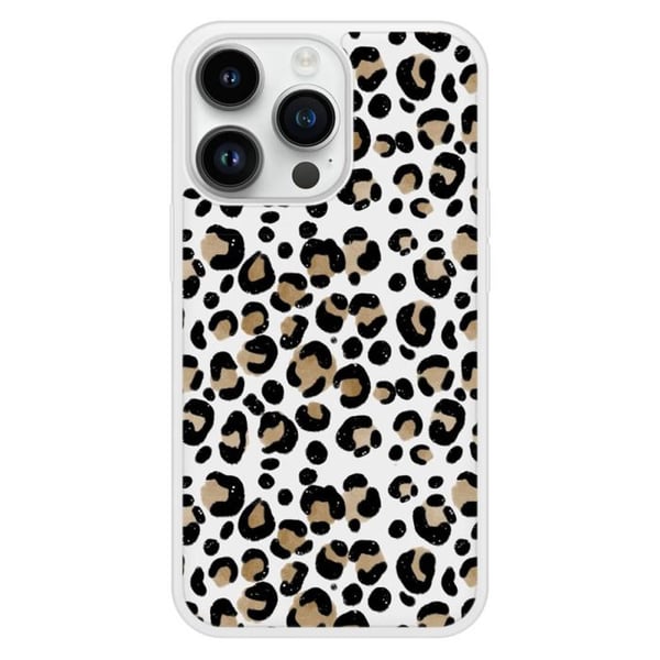 Förstärkt tryckt silikonhölje kompatibelt med Apple iPhone 14 Pro Leopard