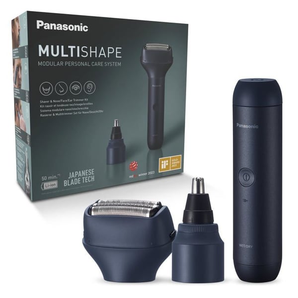 Gräsklippare - PANASONIC - XSHAPE Junior - Elektrisk rakapparat - Kompatibel med torr och våt hud - MULTISHAPE-kit