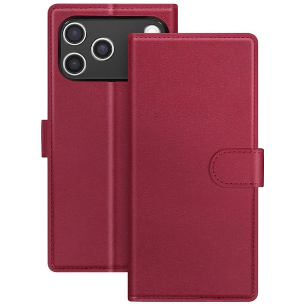 2-i-1 Plånboksfodral för iPhone 17 Pro Max med Avtagbart Skal Mayaxess Röd