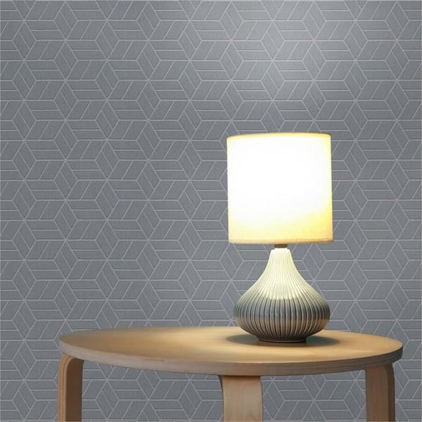 Grafiskt Tapet M1-No.1582 Non-Woven Tapet Grå Silver Geometrisk