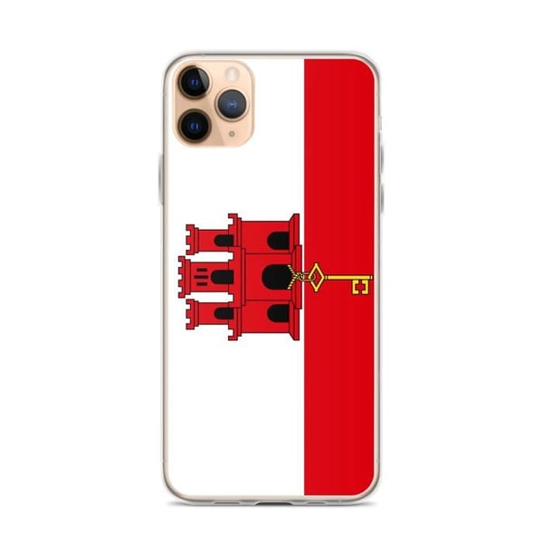 Mobilskydd – Gibraltarflagga – Kompatibel med iPhone 11 Pro Max – Mjuk Fodral – Slitstark och Stötsäker - Silikon - Pixelforma