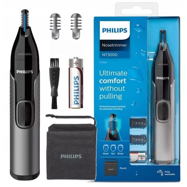Öron- och näshårstrimmer - Philips - NT3650 16 - Smärtfri precision - Borste ingår