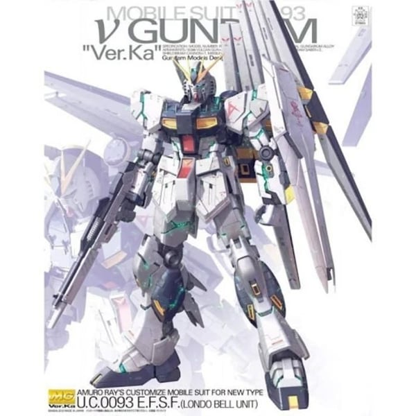 Gundam modell - V gundam Ver Ka MG 1/100 - Ledad Gundam figur att montera - SNAPFIT monteringssystem