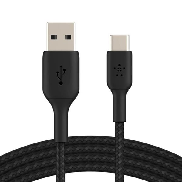 USB-kabel till USB-C - Belkin - 18W - Flätad nylon - 2m - Laddning och synkronisering