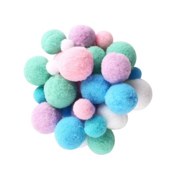 MégaCréa DIY - Pastellpomponer 1 till 2,2 cm Assortiment 120 stycken