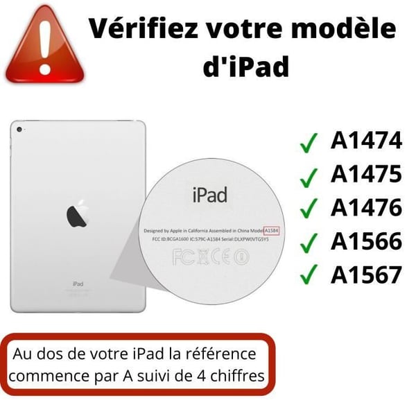 Rött fodral + film kompatibelt med Apple iPad Air 2 Air 1