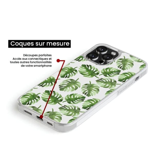 Förstärkt silikonfoder med tryck kompatibel med Xiaomi 14 Monstera-blad