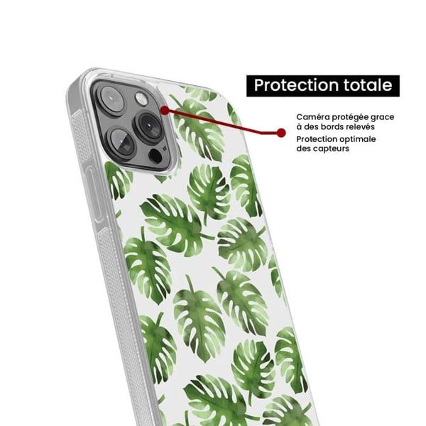 Förstärkt silikonfoder med tryck kompatibel med Xiaomi 14 Monstera-blad