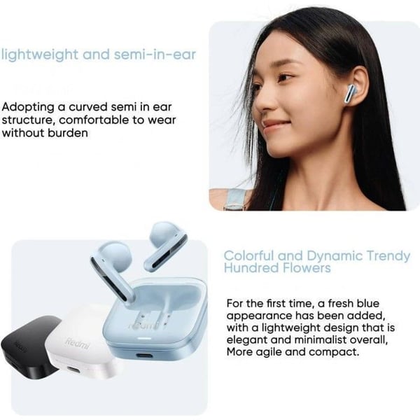 Bluetooth-hörlurar Redmi Buds 6 Active rosa (Transparent Powder)
