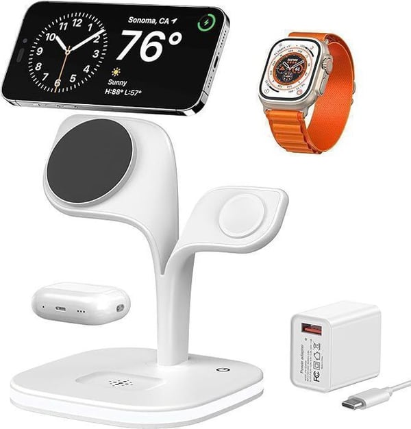 Trådlös Laddare - Apple - Kompatibel med iPhone 16/15/14/13/12 - MagSafe - Nattlampa - 40g