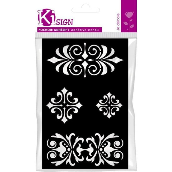 Klisterstencil - KI-SIGN - Barockgalon - 12x18 cm - Återanvändbar - Multi-underlag