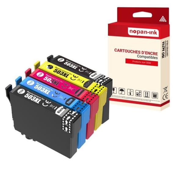 Kassett för EPSON 503XL 503 XL Chili Kompatibel Multipack x 5 - NOPAN-INK Expression Home XP-5200, Expression Home XP-5205, W