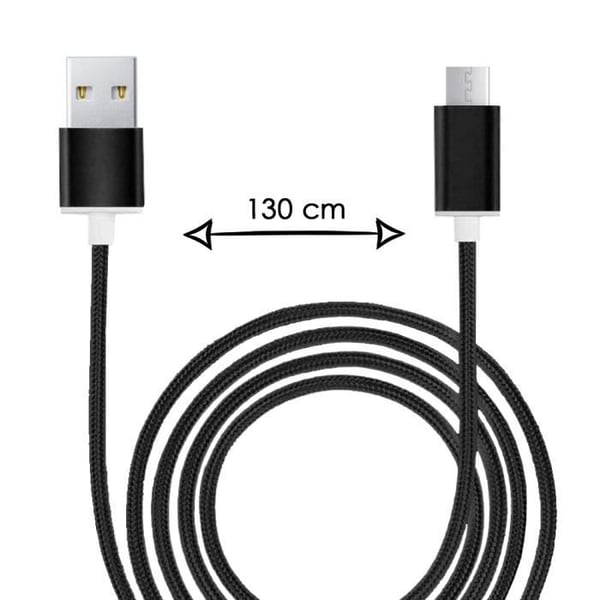 Micro USB-kabel - PH26 - Wiko Y60 - 1,3 M - Snabbladdning-Synkronisering - Svart