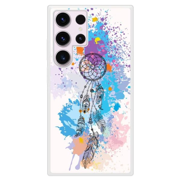 Siliconförstärkt skyddsfodral med tryck kompatibelt med Samsung Galaxy S23 Ultra Dreamcatcher Color
