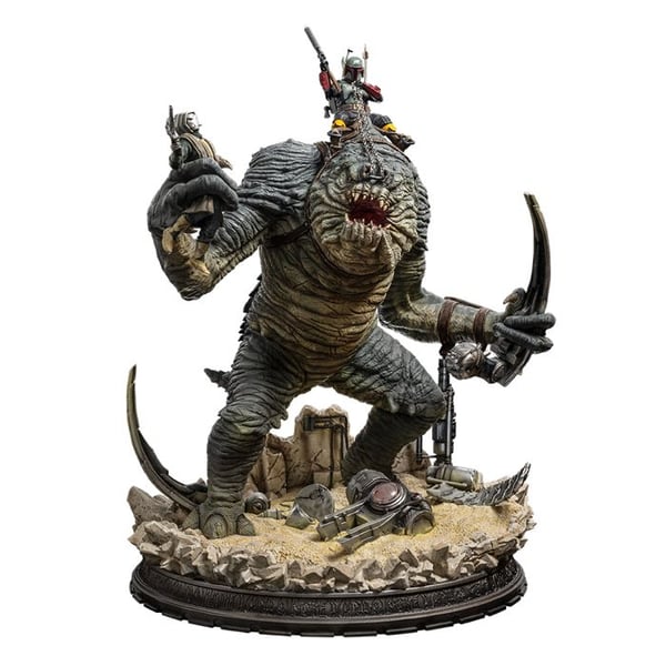 Staty - Iron Studios - Boba Fett & Rancor - Demi Skala 1/20 - Flerfärgad - Polystone - Inomhus