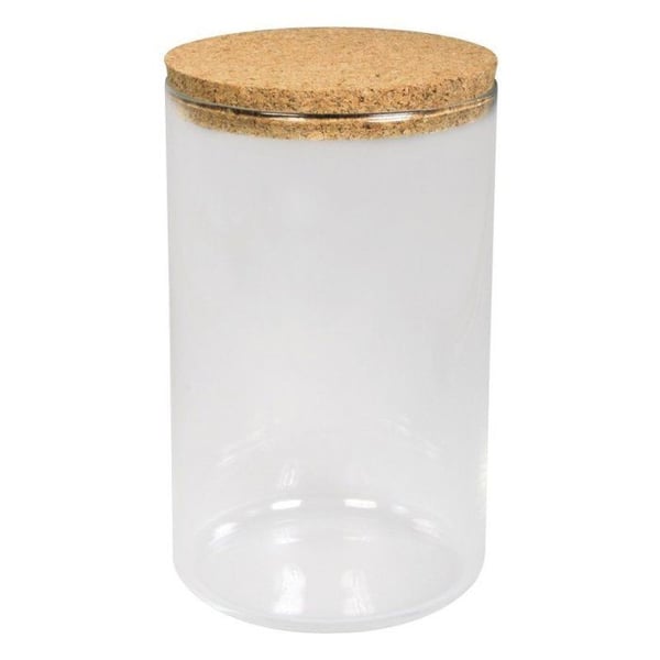 Glasbehållare med korklock 9,5cm, höjd: 16,5cm
