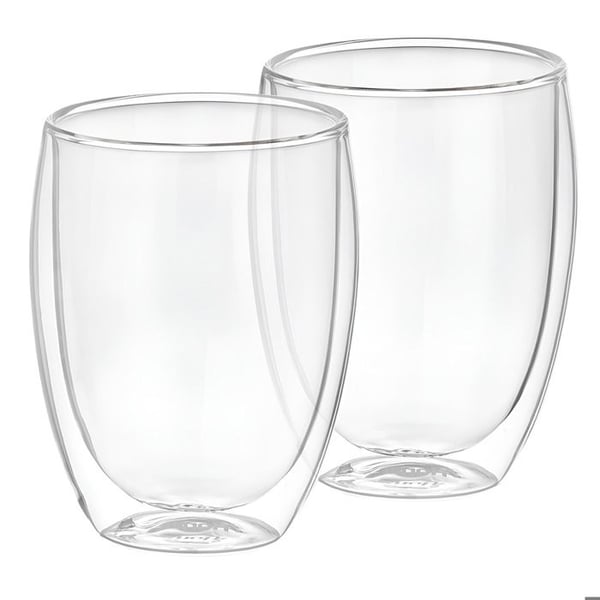 Dryckesglas - CHEFFINGER - 2-pack - Dubbelvägg - 350ml - Transparent Borosilikatglas
