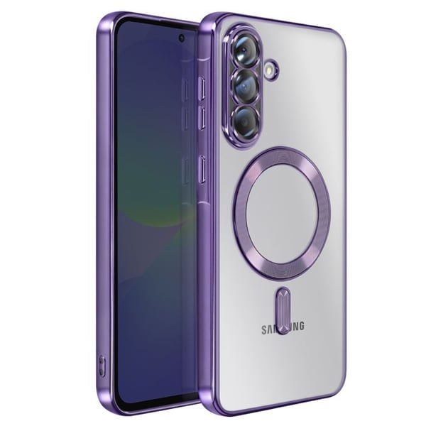 Fodral för Galaxy A36 Kompatibel med MagSafe med Lila Kromad Kant