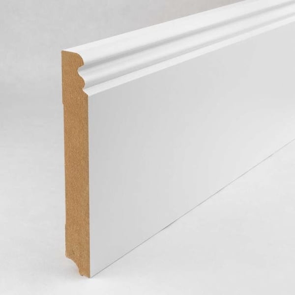 PROVISTON Plinther Profilé berlinois 19 x 145 x 2500 mm MDF folierad Vit Kan lackas Plint hamburger 1 styck