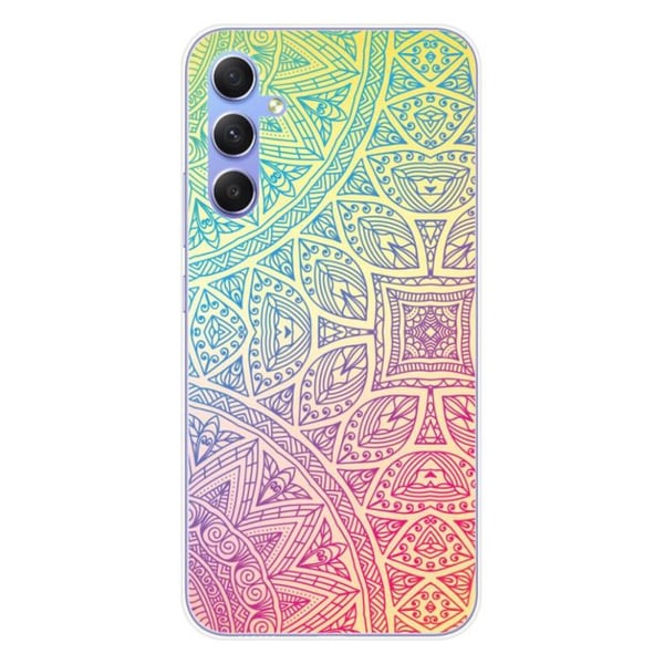 Silicon skal - Kompatibel med Samsung Galaxy A34 5G - pastell mandala design