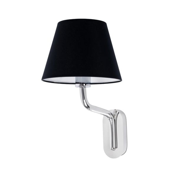 Vägglampa - Faro - ETERNA - Krom - E27 - Stål och Textil