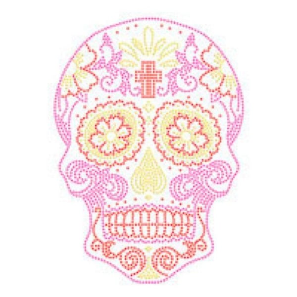 Thermocollant - Ki Sign - Tête de Mort XL - Fluo - 18x25 cm - Lätt att stryka på
