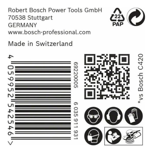 Slipskivor 8T C470 Expert 125 mm G400 - BOSCH EXPERT - 2608900916